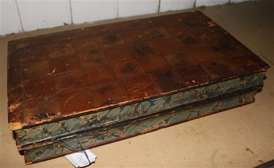 Games board in form of a leather book